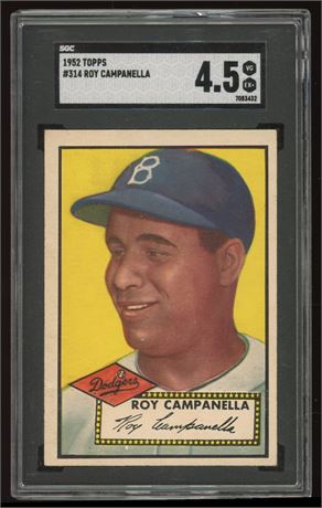1952 Topps #314 Roy Campanella Hi# SGC 4.5 VGEX+