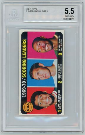 1970 Topps #1 Lew Alcindor/Jerry West/Elvin Hayes BGS 5.5 EX+