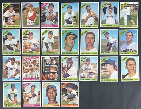1966 Topps Baseball Lot (25) w/ Stars Astros Heavy All EXMT
