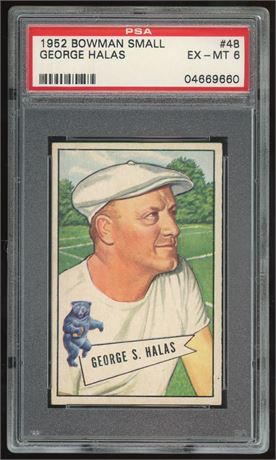 1952 Bowman Small #48 George Halas PSA 6 EXMT