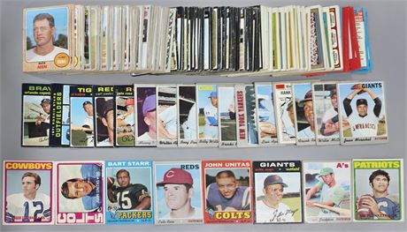 1970's Topps Multi-sport LOW GRADE Lot (175+)  w/Staubach, Rose, Mays  (READ)