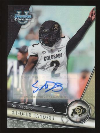 2023 Bowman U Chrome Shedeur Sanders Prospects Auto Image Variation 3/25 SSP