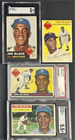 1953-1956 Topps Joe Black Lot 940 w/ 1953 Short Print