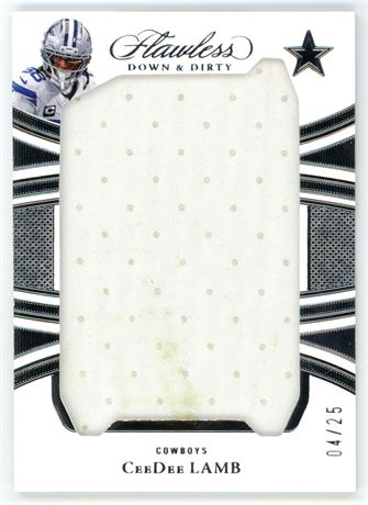 2025 Panini Flawless #51 CeeDee Lamb Down & Dirty 4/25 Jumbo Game Used Patch