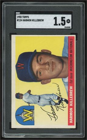 1955 Topps #124 Harmon Killebrew RC SGC 1.5 FAIR