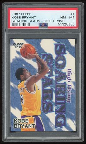 1997 Fleer #4 Kobe Bryant Soaring Stars High Flying PSA 8 NMMT