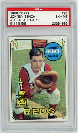 1969 Topps #95 Johnny Bench All-Star Rookie PSA 6 EXMT
