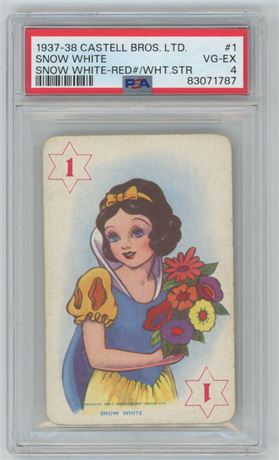 1937-38 Castell Bros. LTD. Snow White #1 Snow White-Red#/White Star PSA 4 VGEX