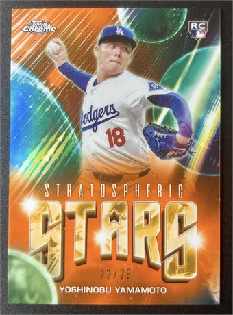 2024 Topps Chrome Update Stratospheric Stars Yoshinobu Yamamoto RC 22/25