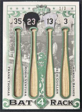 2022 Leaf Lumber Bat Rack Thomas/Ventura/Guillen/Baines Game Used Bat Relics 1/3