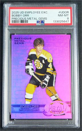 2025 UD Employee Exclusive Bobby Orr Precious Metal Gems PSA 8 NMMT