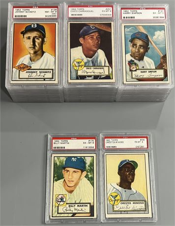 1952 Topps PSA 6 Lot (40) (READ) w/ Martin RC, Minoso