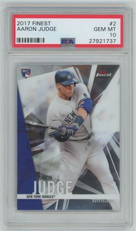 2017 Topps Finest #2 Aaron Judge RC PSA 10 GEM MINT