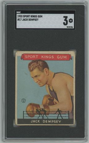 1933 Sport Kings #17 Jack Dempsey SGC 3 VG