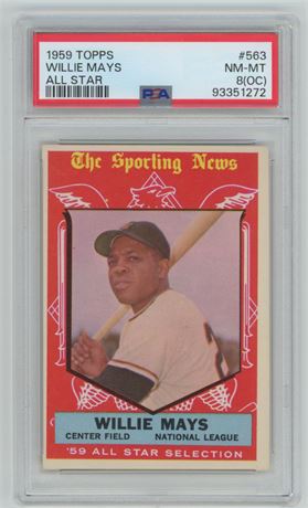 1959 Topps #563 Willie Mays All-Star High # PSA 8(OC)