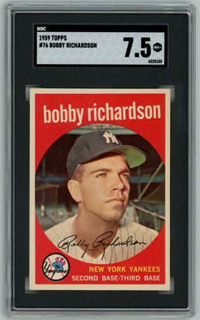 1959 Topps #76 Bobby Richardson SGC 7.5 NM+ Beauty