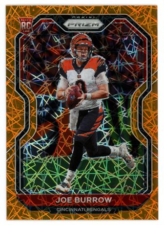 2020 Panini Prizm #307 Joe Burrow RC Orange Lazer Prizm
