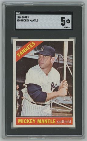 1966 Topps #50 Mickey Mantle SGC 5 EX