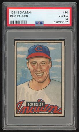 1951 Bowman #30 Bob Feller PSA 4 VGEX Nicely Centered