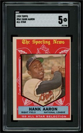 1959 Topps #561 Hank Aaron All-Star Hi# SGC 5 EX