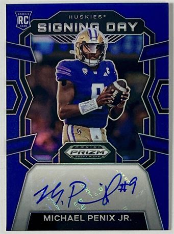 2024 Panini Prizm Draft Picks 62/149 Michael Penix Jr RC Signing Day Auto