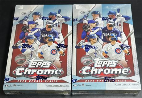 2022 Topps Chrome Update Series Baseball Hobby Box Lot (2) Factory Sealed