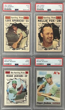 1970 Topps PSA Graded Star Lot (4) w/ Reggie Jackson