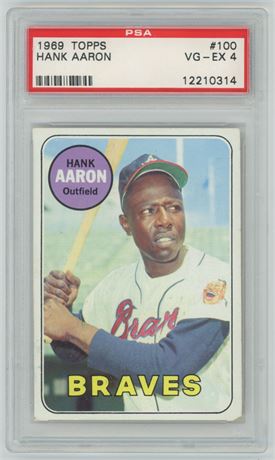 1969 Topps #100 Hank Aaron PSA 4 VGEX