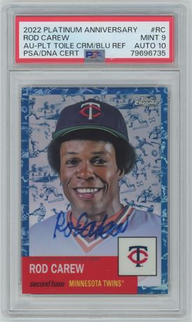 2022 Platinum Anniversary Rod Carew Toile Cream Blue Ref. 27/99 PSA 9 Auto 10