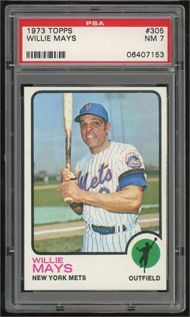 1973 Topps #305 Willie Mays PSA 7 NM