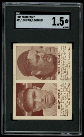 1941 Doubleplay #11/12 Ripple/Lombardi SGC 1.5