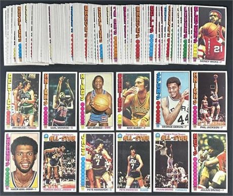 1976 Topps Basketball Set (1-144) w/ Jabbar, Erving, and Maravich EXMT to NM