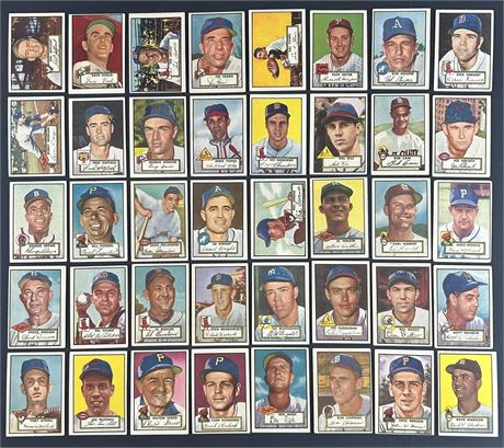 1952 Topps HI# Baseball Raw Lot (40) All Hi#'s VG Avg w/ Dickey & Wilhelm