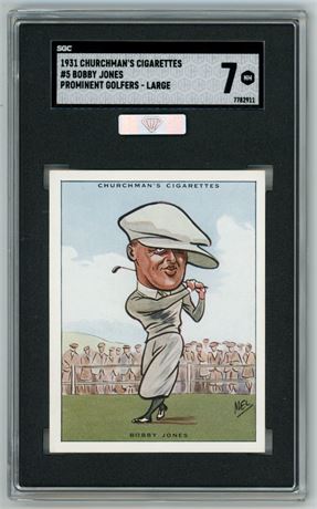 1931 Churchman's #5 Bobby Jones Prominent Golfers Large SGC 7 MBA SILVER DIAMOND