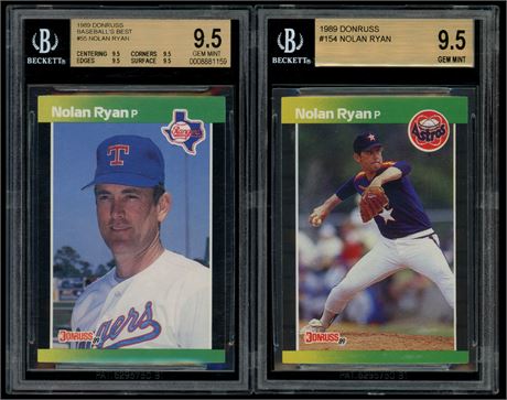 1989 Donruss Nolan Ryan Lot (2) Both BGS 9.5