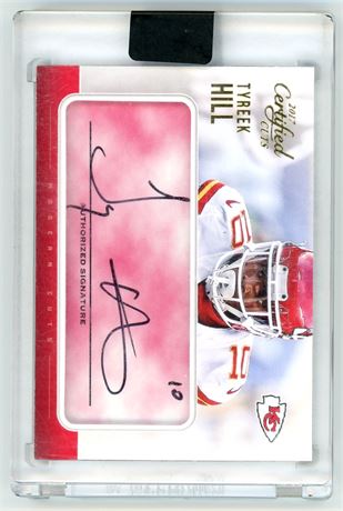 2017 Panini Certified Cuts Tyreek Hill On Card Auto 38/99