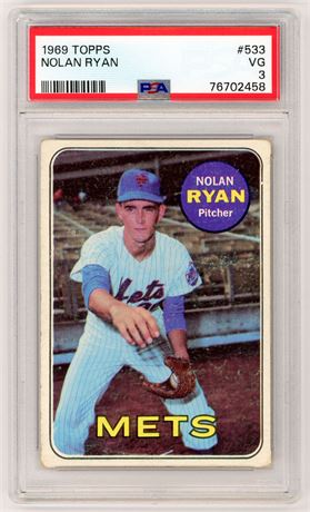 1969 Topps #533 Nolan Ryan PSA 3 VG