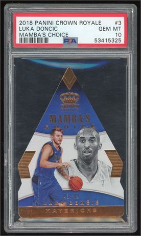 2018 Panini Crown Royale #3 Mamba's Choice Luka Doncic RC Die-Cut 43/99 PSA 10