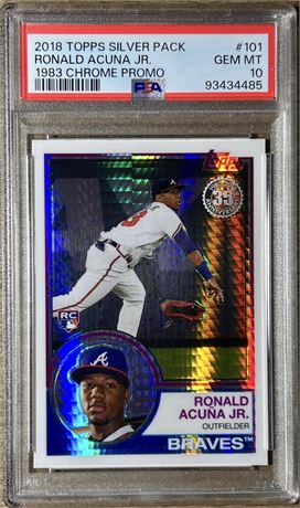 2018 Topps Silver Pack 1983 Chrome Promo #101 Ronald Acuna Jr RC PSA 10 GEM MINT