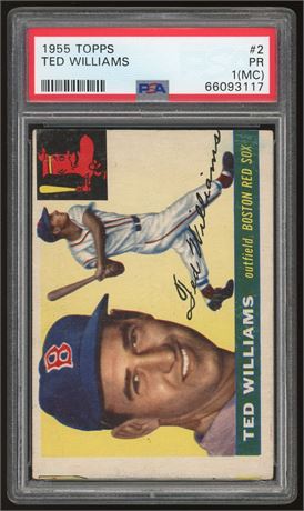 1955 Topps #2 Ted Williams PSA 1(MC)