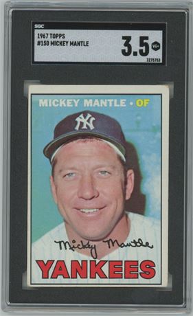 1967 Topps #150 Mickey Mantle SGC 3.5 VG+