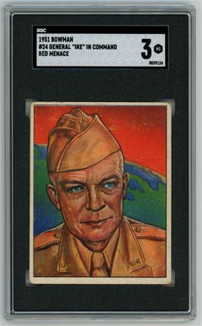 1951 Bowman #24 General "Ike" In Command Red Menace SGC 3 VG