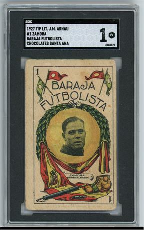 1927 Tip Lit JM Arnau #1 Zamora Baraja Futbolista Chocolates Santa Ana SGC 1