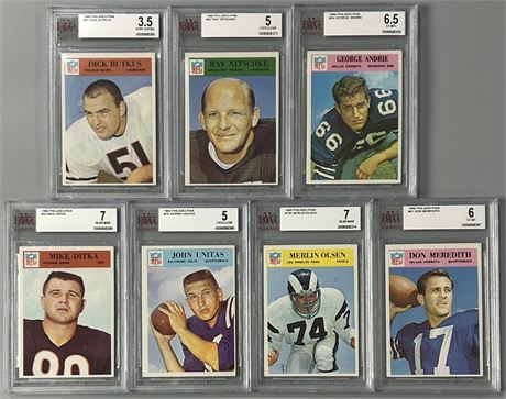 1966 Philadelphia BVG Graded VG+ to NM w/ Butkus HOF RC, Ditka, Unitas, LOADED