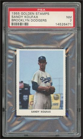 1955 Golden Stamps Sandy Koufax Brookly Dodgers PSA 7 NM