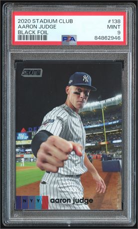 2020 Stadium Club #138 Aaron Judge Black Foil PSA 9 MINT