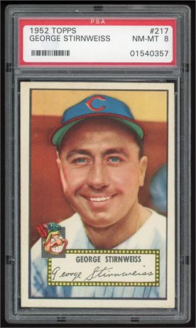 1952 Topps #217 George Stirnweiss PSA 8 NMMT Only 13 Higher