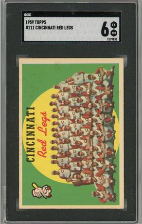 1959 Topps #111 Cincinnati Red Legs SGC 6 EXMT