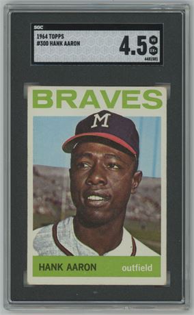 1964 Topps #300 Hank Aaron SGC 4.5 VGEX+