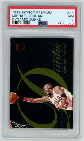 1993 Skybox Premium #D4 Michael Jordan Dynamic Dunks PSA 7